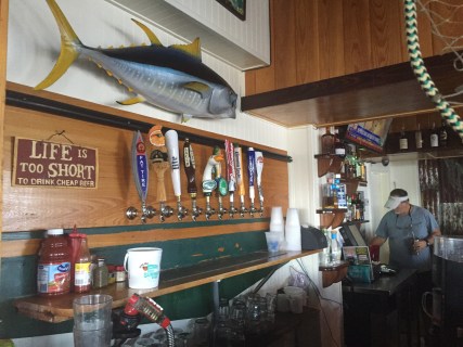 The bar inside the dining room